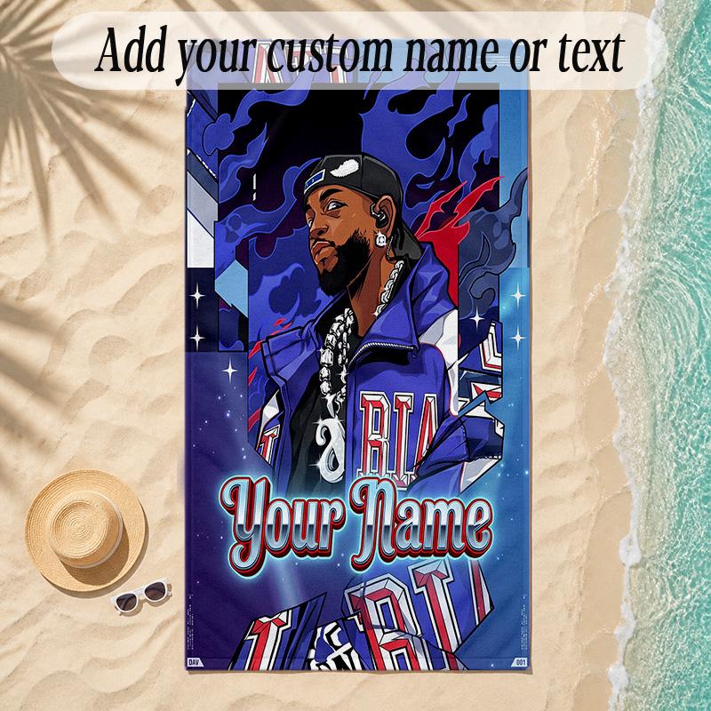 Beach TowelKendrick Lamar Custom Name Text Personalized Soft Towel for Beach Pool Indoor Home Decor Gift