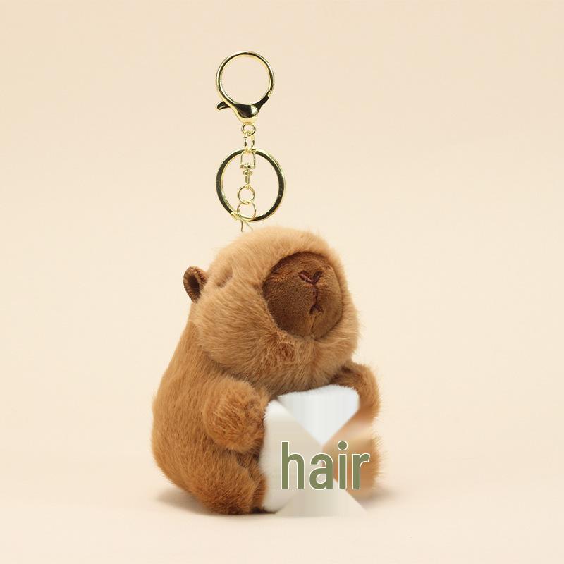 Capybara Plush Keychain Pendant – Cute Bag Ornament Toy Hanger