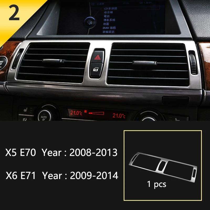 Stal nierdzewna Pokrywa ramki bocznego otworu wentylacyjnego deski rozdzielczej samochodu Naklejka wykończeniowa Do BMW X5 E70 X6 E71 Akcesoria do stylizacji wnętrza