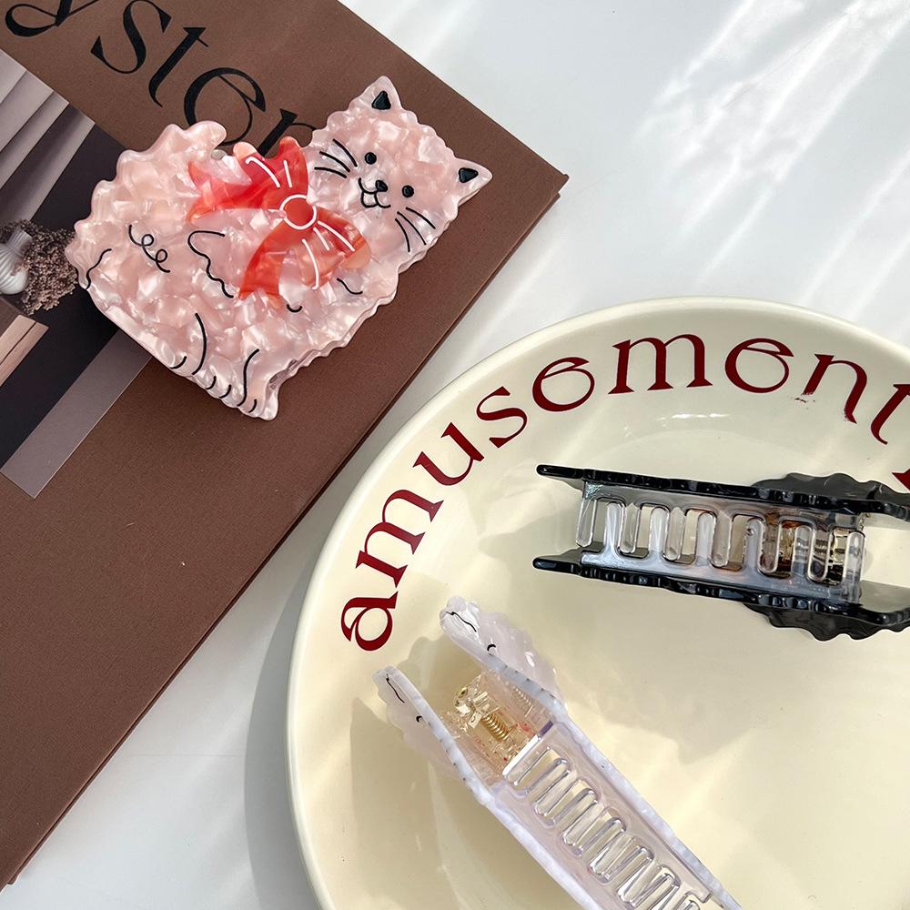 1pc New bow, cat scratch clip, cute and sweet shark clip, back of the head, ponytail clip, dished hair clip, hair accessory