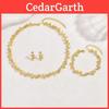 Minimalist Flower Necklace And Earring Set For Women With Water Drip Pendants Summer