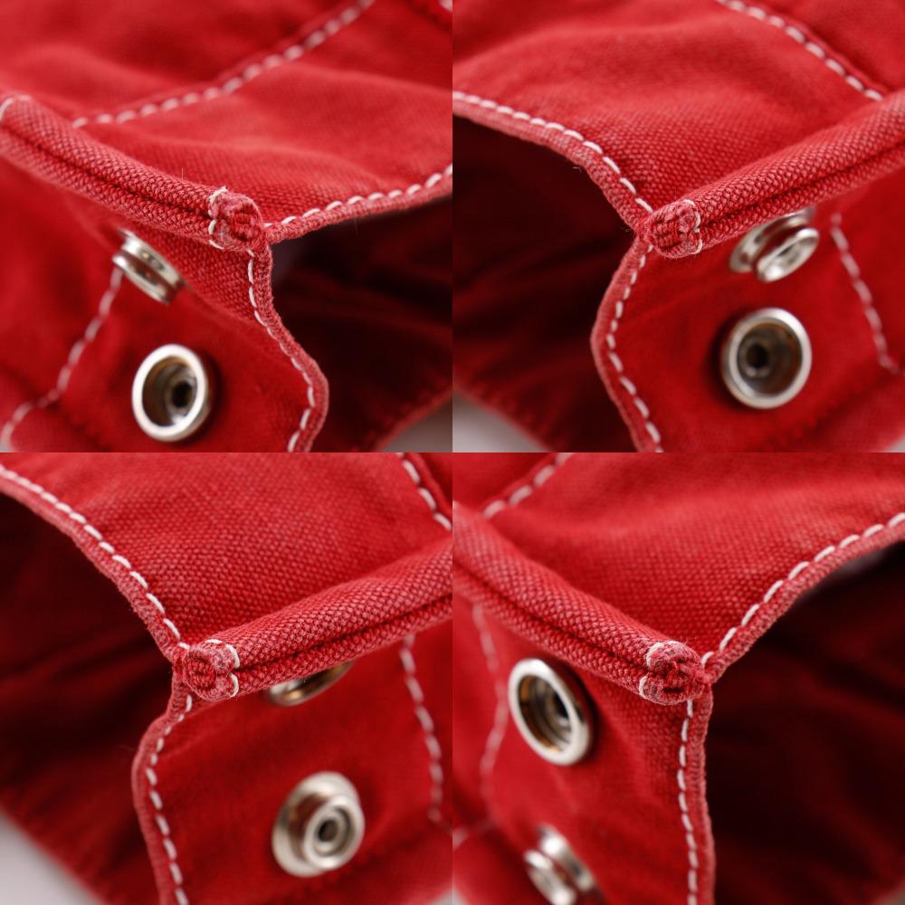 HERMES Deauville PM Handbag Red canvas Women Used