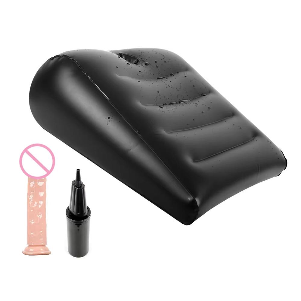 Portable Lightweight Adult Support Pillow PVC Inflatable Wedge Pillow With Hold For Dildo Sex Position Couple Sex Cushion