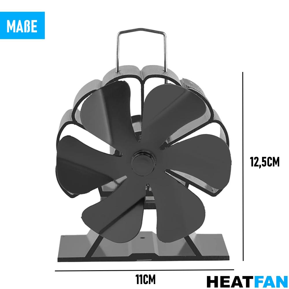 HEATFAN Stove Fan Fireplace Fan Powerless Fan Blower 6-blades