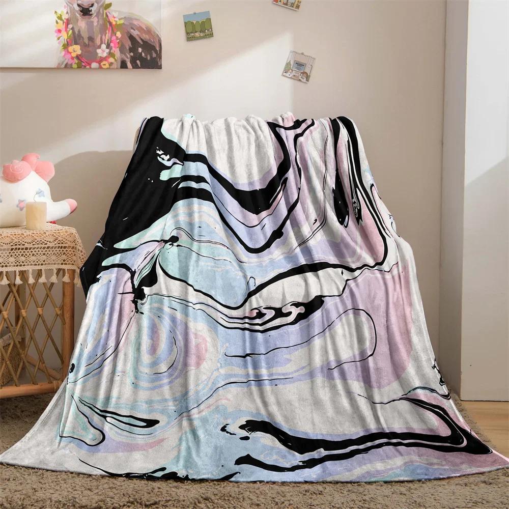 Marmor Decke Abstrakt Geometrisch Fleece Flanell Überwurfdecke Weich Warm Leicht Decke für Couch Sofa Geschenk für Mädchen Jungen