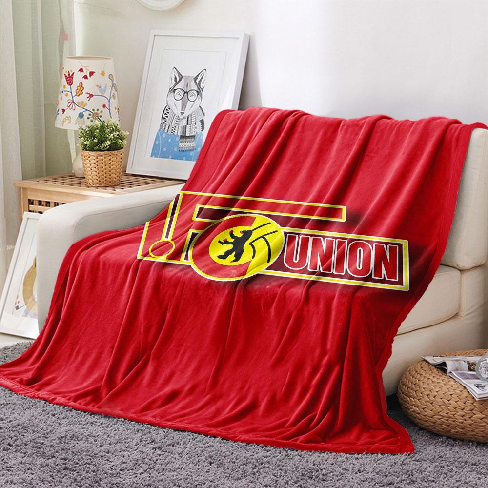 1. FC Union Berlin Printed Flannel Blanket, soft throw for bedroom sofa, washable, fan merchandise, great gift.