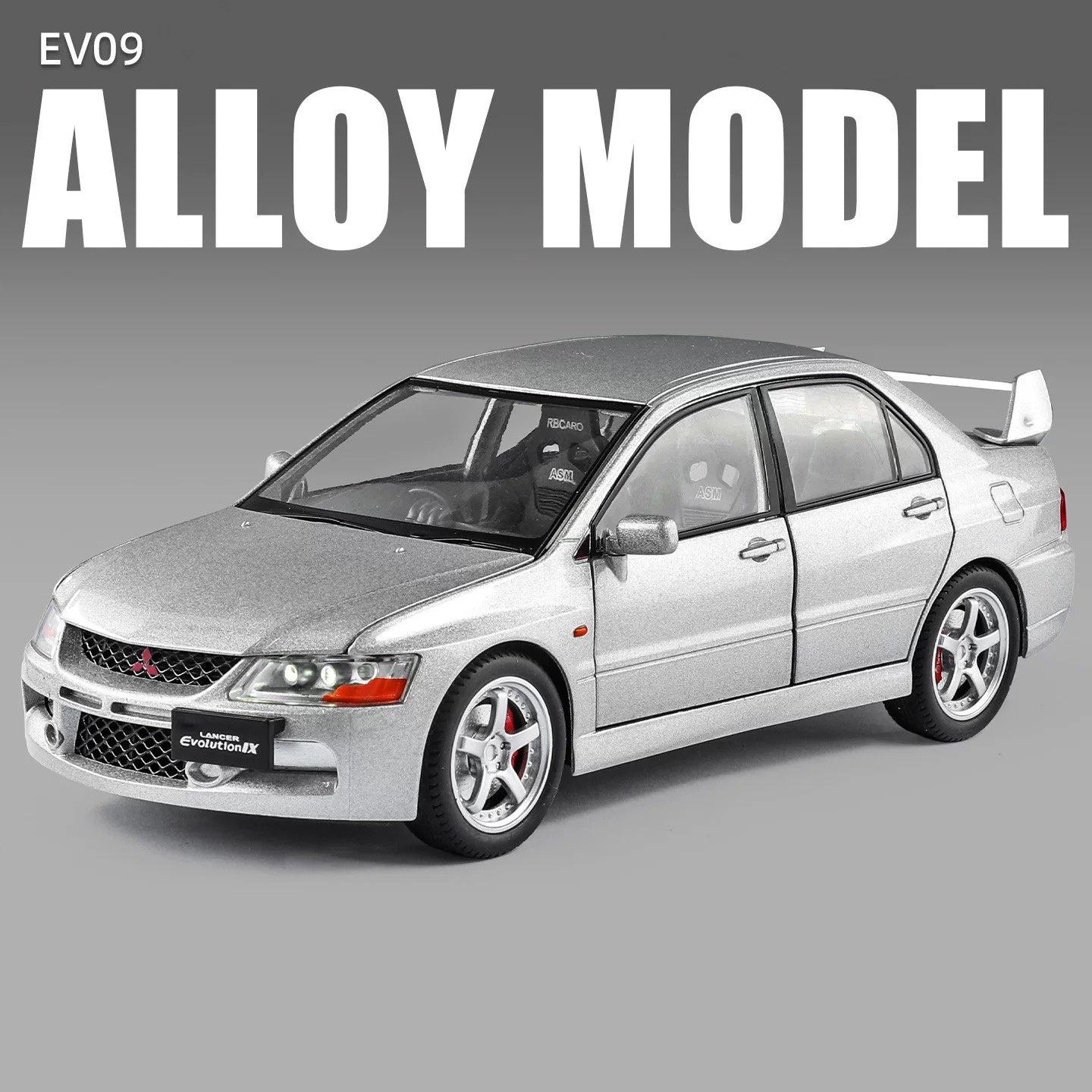 

1:24 Mitsubishis Lancer Evolution EV09 Alloy Sports Car Model Metal Toy Modified Racing Car Vehicles Model Sound Light Kids Gift