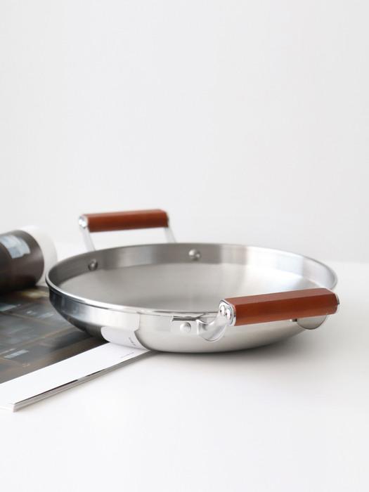 kamomekitchen кастрюля из нержавеющей стали с деревянной ручкой 3 размера 24cm