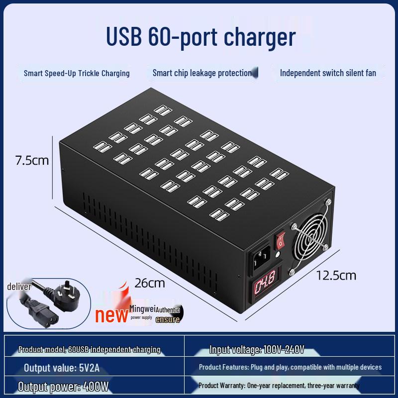 Multi-Port USB Charger: 10/20/30/40 Ports for Android - Universal School Charging Station