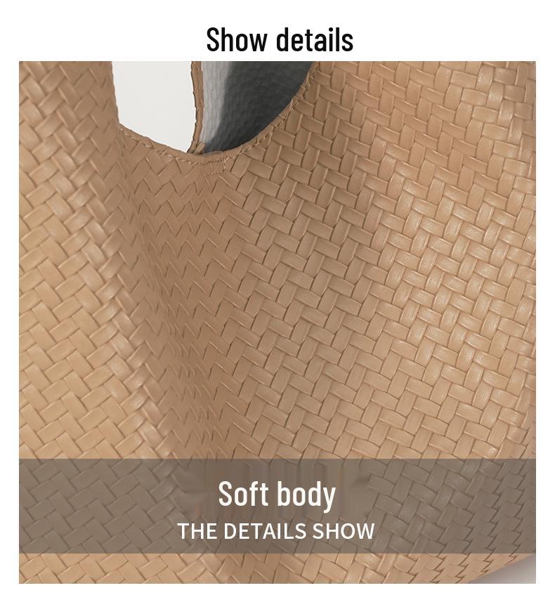 Women's 2025 Retro Large Capacity Woven Shoulder Tote Bag - New Fashion, Commute Style.