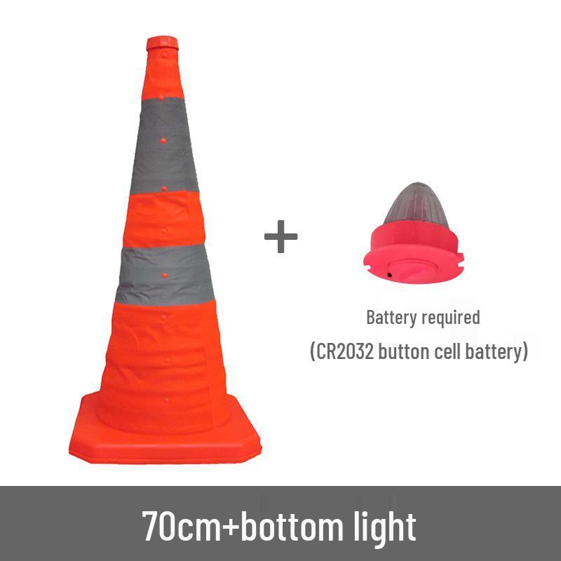 Car with Retractable Traffic Cones: Folding, Reflective, Triangular, and Portable Emergency Parking Warning Indicators