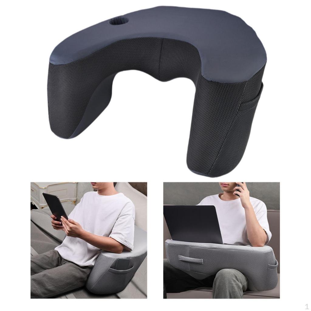 Desk Pillow for Laptop, Large Reading Adults, Arm Rest with Cup Holder, Memory
