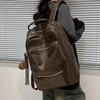 Retro Backpack For Women New Large-Capacity Travel Backpack For Men Soft Leather Texture Student Schoolbag