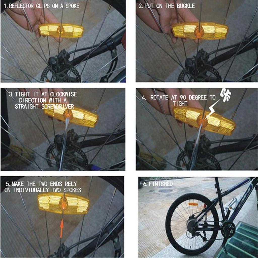 1Pc Bicycle Ride Spoke Reflective Warning Safety Reflector Mount Vintage Clip S