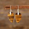 New natural stone crystal love pendant, ear hook earrings, European, American, Japanese and Korean simple design, real gold-plated popular jewelry