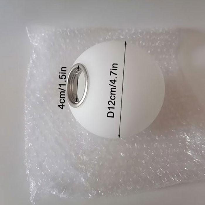 4cm opening threaded white glass shade replacement for E27 E26 screw socket D10cm D12cm D13cm D15cm lamp cover for thread holder