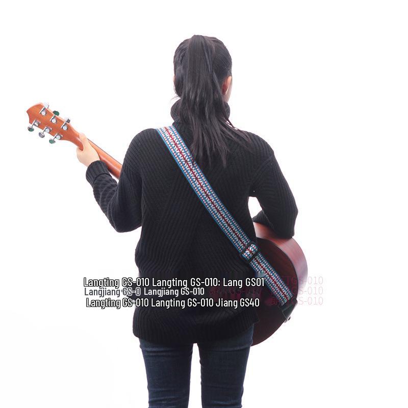 Ethnic Style Embroidered Guitar Crossbody Shoulder Strap for Acoustic and Electric Guitars.