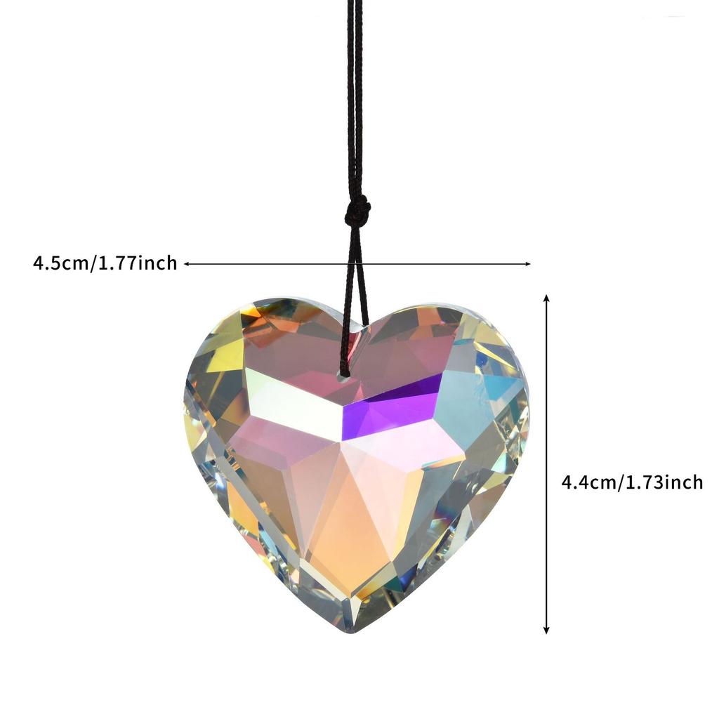 Crystal Hanging Decoration Ab Colorful Crystal Heart Suncatcher Rainbow Maker Decoration Multicolored Crystal Window Pendant