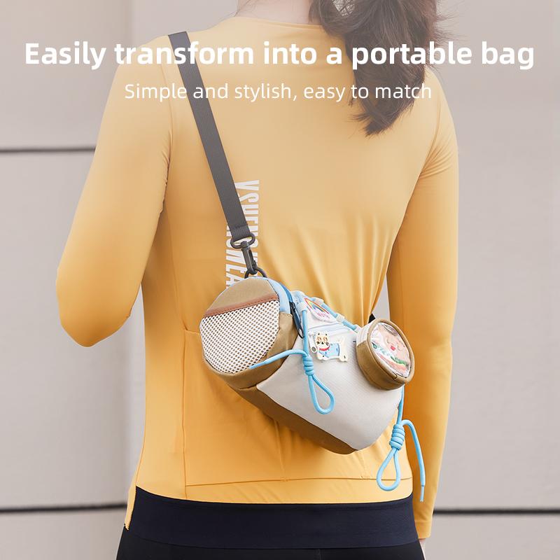 ESLNF Large-capacity Bicycle Bag Cartoon Velcro DIY Bicycle Front Bag Outdoor Cycling Storage Bag Cute Shoulder Bag