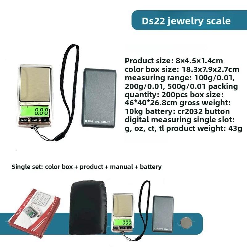 Báscula digital de precisión 0.01g, mini báscula portátil para joyería, balanza de cocina pequeña
