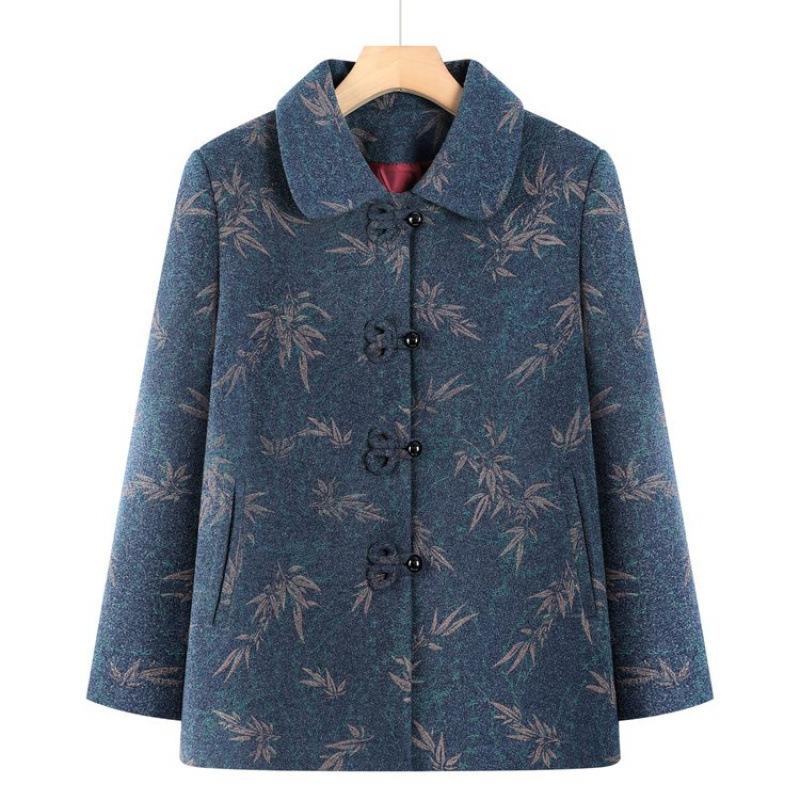 

Осенне-зимнее пальто женское старое и новое шерстяное пальто пожилой женщины утолщенная одежда 5XL [recommended 150-80kg]