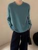 Women's Trendy 100% Pure Wool Loose Knit Sweater - Round Neck, Casual Base Layer