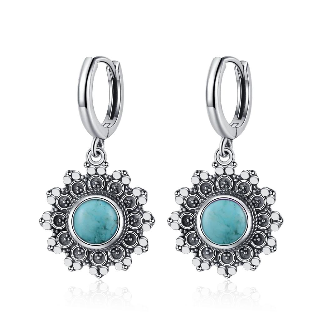 Neue Elegante Natürliche Kyanit Silber Tropfenohrringe für Damen Vintage Hochzeit Verlobung Creolen Ohrringe Geschenke