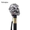 Silver Resin Skull Head Walking Cane Fashion Decorative Steel Stick Gentleman Elegant Cosplay Cane Knob Crosier 93cm
