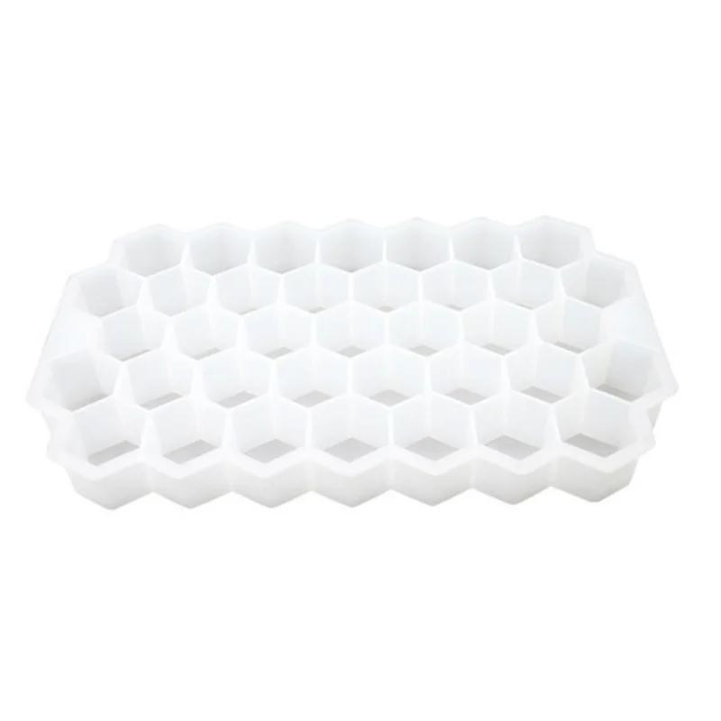 Silicone Honeycomb Shape Ice Cube Tray Silicone Ice Cube Maker Mold with Lids for Ice Cream Party Whiskey Cocktail Cold Drink