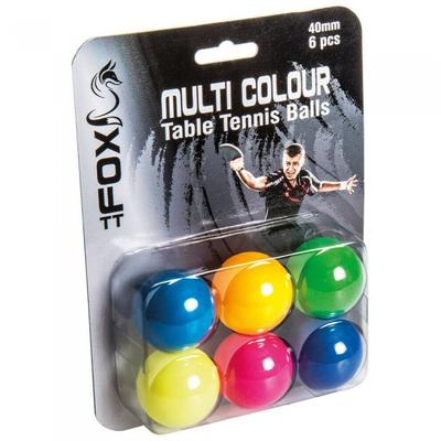 Fox TT Multicolored Table Tennis Balls Set (Pack Of 6)