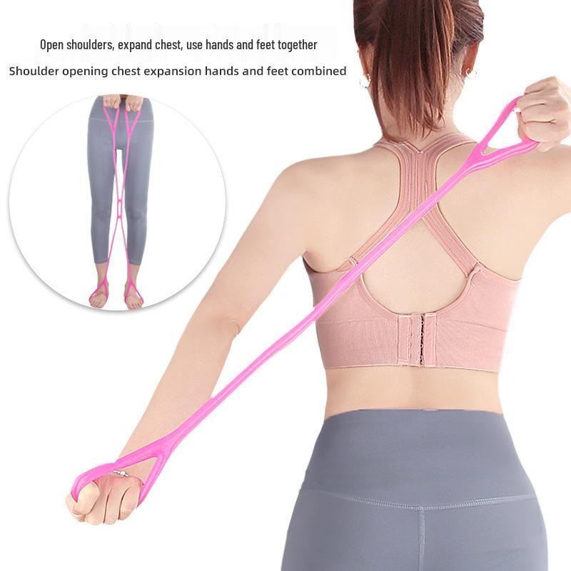 Macaron-Colored Four-Ring Resistance Band for Hands, Feet, Shoulders, Chest, Back, and Yoga Stretching