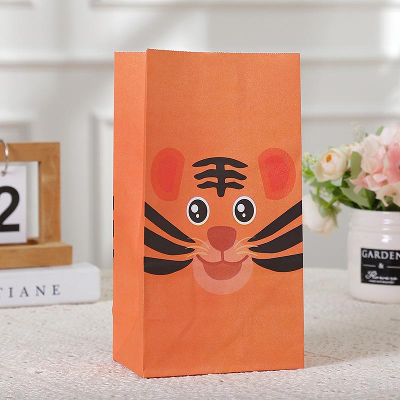 StoBag animal theme gift wrapping bags for sweets party favor bags for kids birthday bread packaging reusable treat bag
