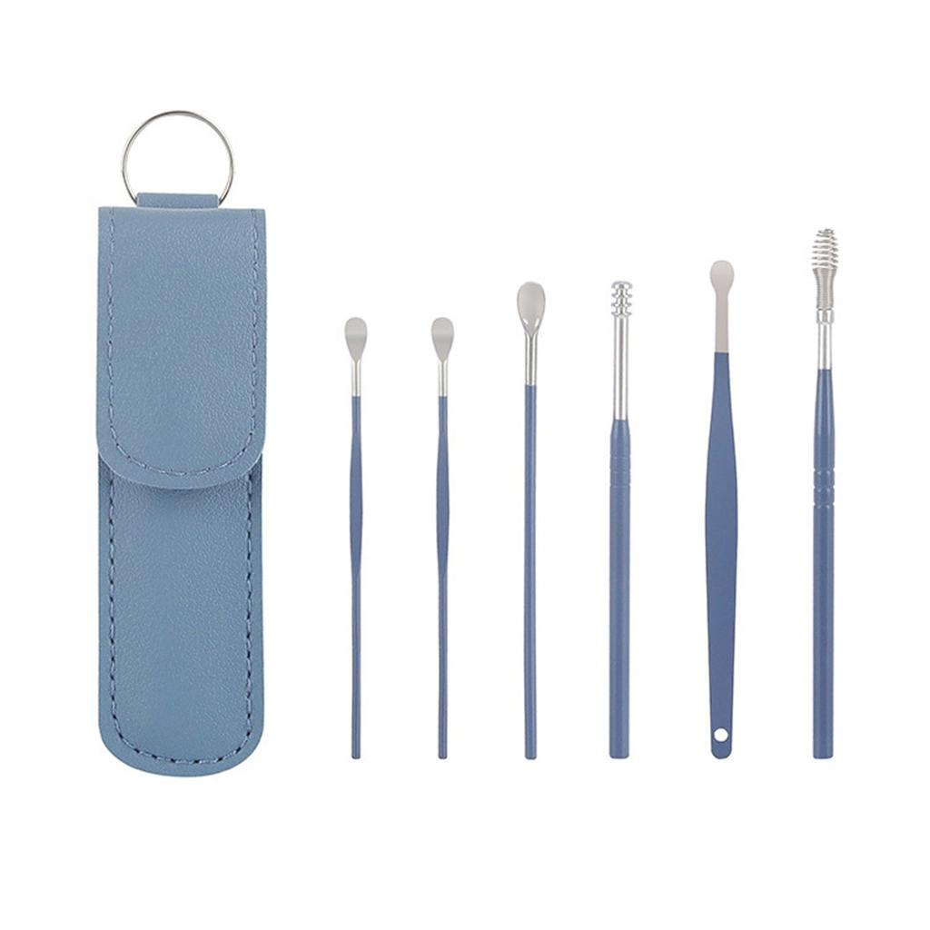 Innovative Ear Wax Cleaning Tool, 6-Piece Stainless Steel Ear Cleaner Remover, Ear Cleaner With Storage Bag For Cleaning Earwax