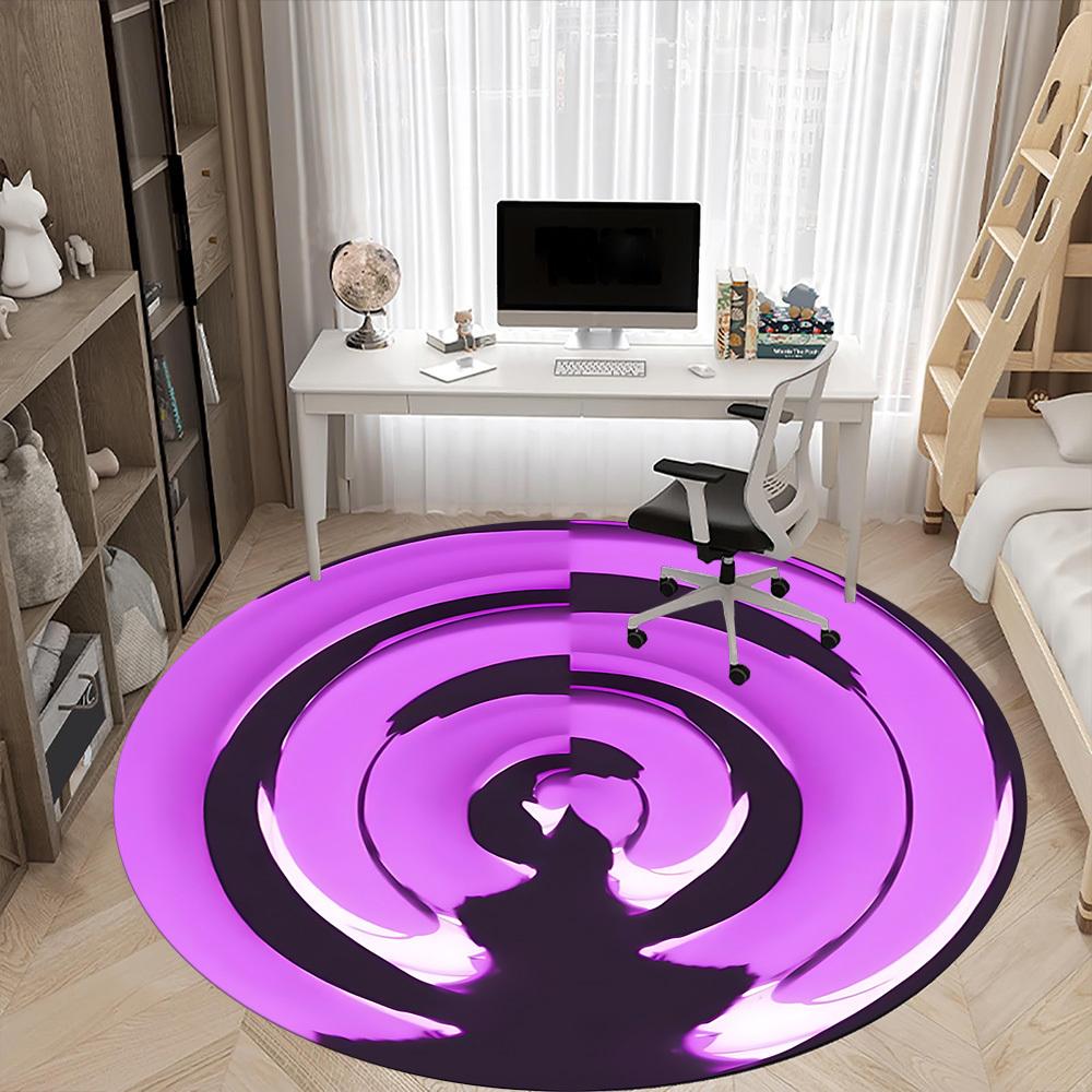 1pc Spiral Art Chair Carpet for Office - Durable, Ideal for Chair Mats, Stylish & Functional Decorative Rug yy260130045