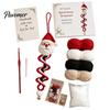 Regalo di Natale Fatto a Mano Bambola all'Uncinetto Ornamento a Spirale Kit Fai da Te, Set Artigianale Festivo con Progetto Filato Filato Morbido, Perline, Decorazione da Appendere all'Albero per Finestra