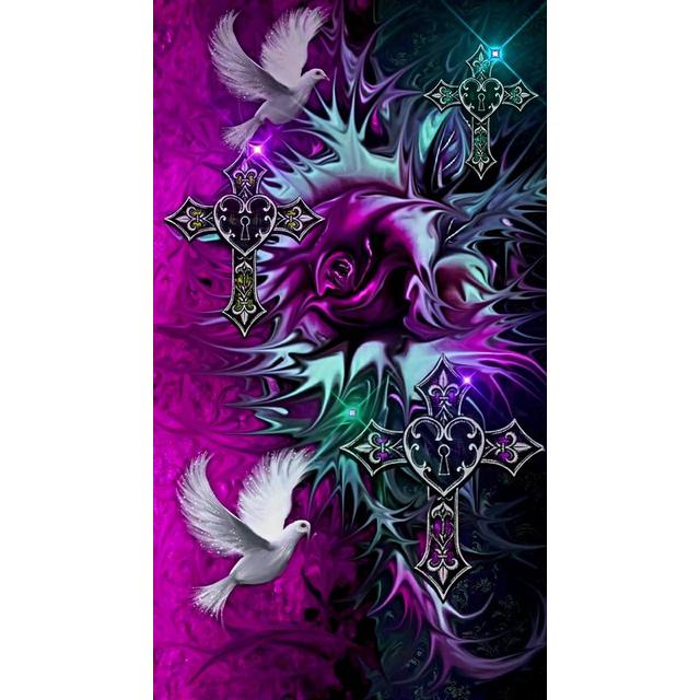 

Большая фэнтезийная готическая роза, алмазная живопись «сделай сам», голубь, череп, полная дрель, Алмазная вышивка, мозаика, наборы крестиков, домашний декор 30x60CM