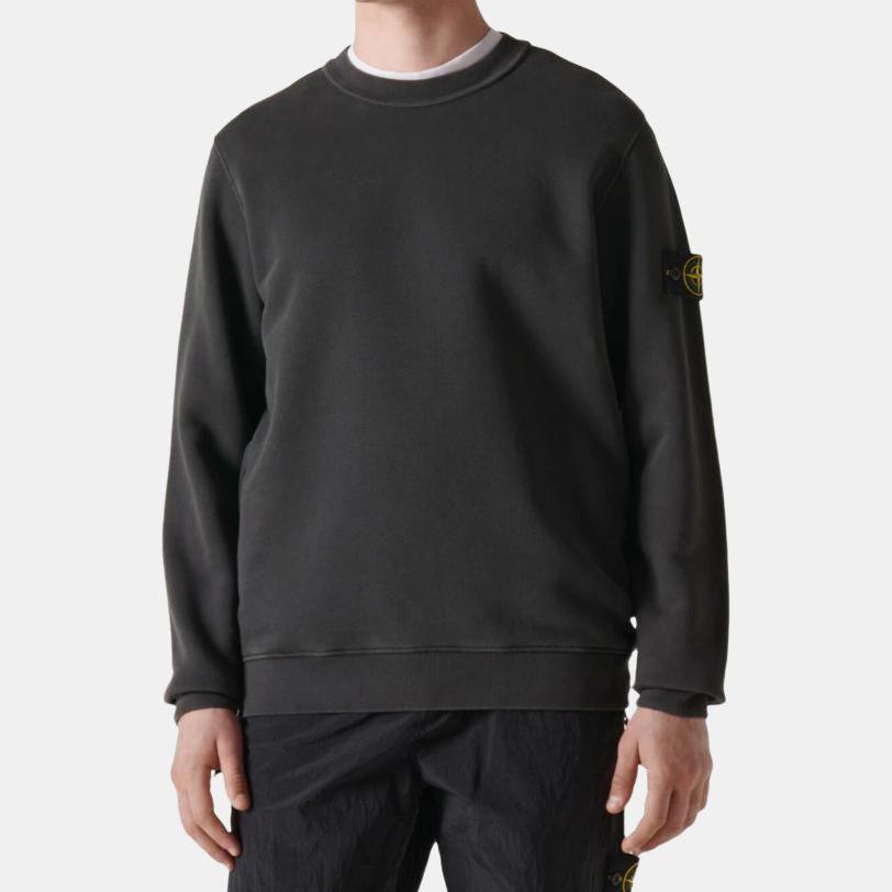 Stone Island Round Neck Long Sleeve Solid Color Sweatshirt Men sweatshirt Lead-Gray K2S156100060S0051-V0062