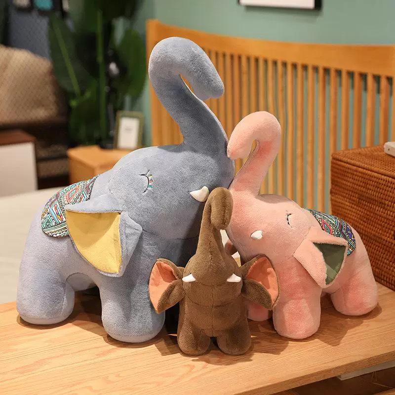 Korean Style Elephant & Hedgehog Plush Toy Set for Children - Skin-Friendly and Soothing