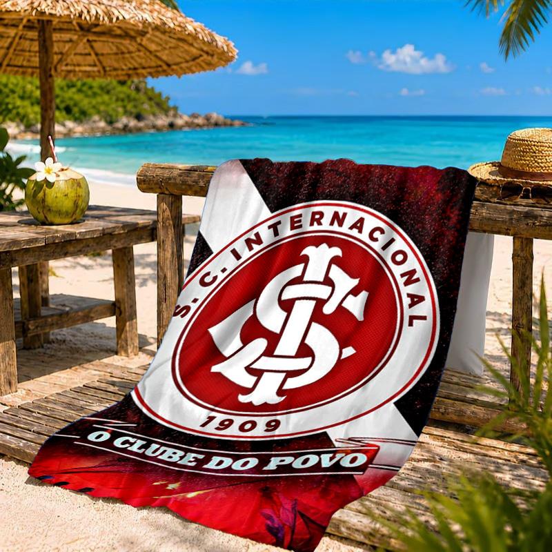Inter Club Emblem Printed Microfiber Beach Towel, Soft And Absorbent, Quick-Dry, Ideal for Summer Travel, Beach Essential, Swimming Pool