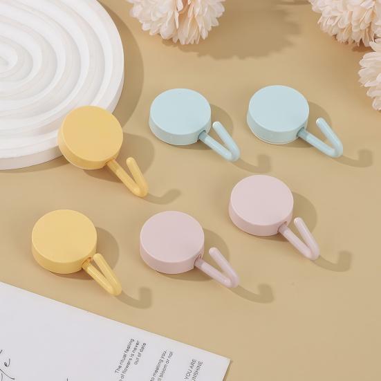 Easy Install Wall Hooks 10PCS Adhesive Hooks, Decorative Multi-colored Plastic Hangers, No Strong for Bags Drilling Required Colorful Storage