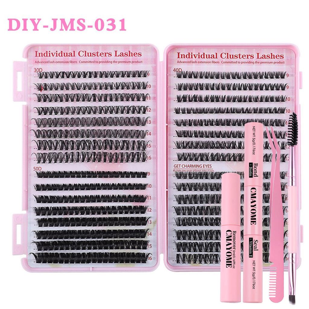 640 Cluster DIY Doll Lashes: 9-16mm Natural Dense D Curl Segmented False Eyelash Extension Set