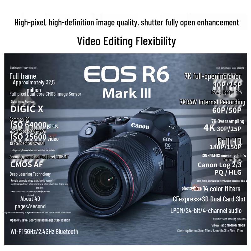Canon EOS R6 Mark III Full-Frame Mirrorless Camera (CN Version)