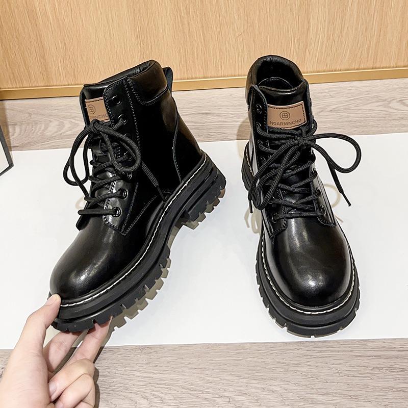Fried Street Big Yellow Boots Women's New Platform Martin Boots Women's Retro Versatile Mountaineering Short Boots