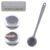 Double-Sided Silicone Bath Brush with Soft Bristles & Long Handle