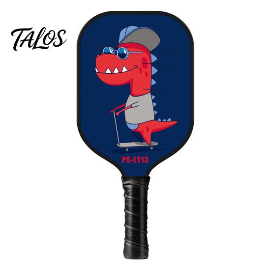 Junior Pickleball Paddle Kids Cartoon Print Lightweight Glass Fiber Portable Children Racket Accessories Birthday Gift Youth