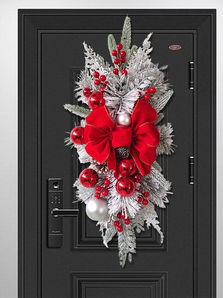 Atmosphere Decorative Garland Ornament Christmas Wreath without/with Light Party Supplies Home Door Window Decoration