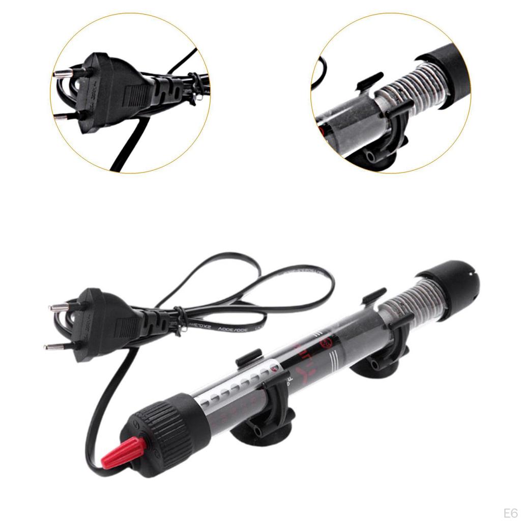 Submersible Fish Tank Heater EU 220V Plug Accessory Shockproof Glass 6893°F 50W