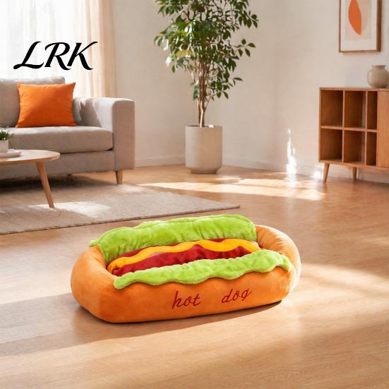 Cute Dog House for Dachshunds Hot Pet Bed, Removable Washable Mat, Cozy Plush Nest Bed Small Dogs Cats Indoor Use Warm Mat