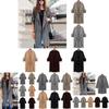 Elegant Women Long Waterfall Coat Jacket With Comfortable Loose Fit And Lapel Collar