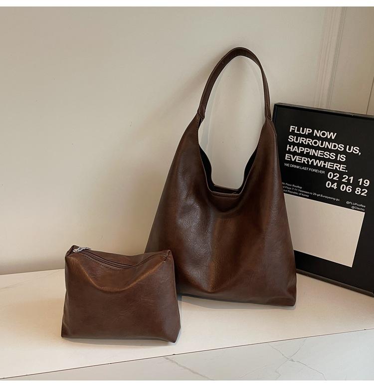 Shoulder Tote Bag 2025 New Retro College Style Large Capacity Bags